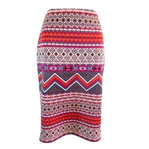 NEW Aztec Tribal Comfort Band Pencil Skirt Size Medium